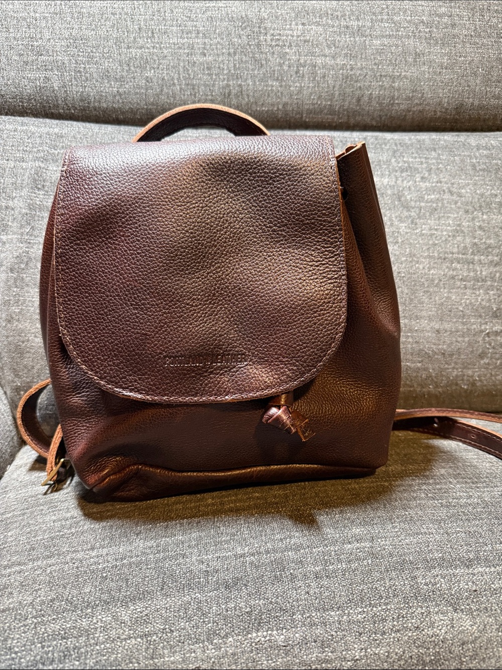 Portland Leather Bucket Backpack